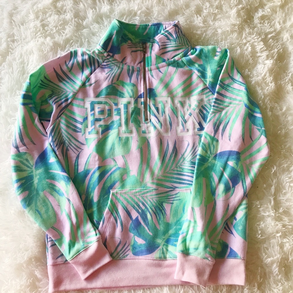 VS PINK Quarter Zip Sweatshirt XS NEW W TAGS